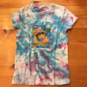 New! Dora Tie dye T-shirt girls S blue M Character